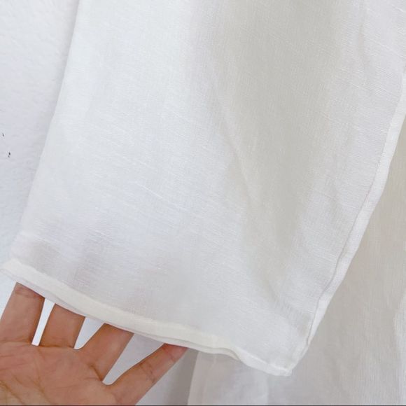 NWT Cult Gaia Womens Naomi Ivory Lace Up Sheer Swim Top Cover-Up L - Picture 8 of 10